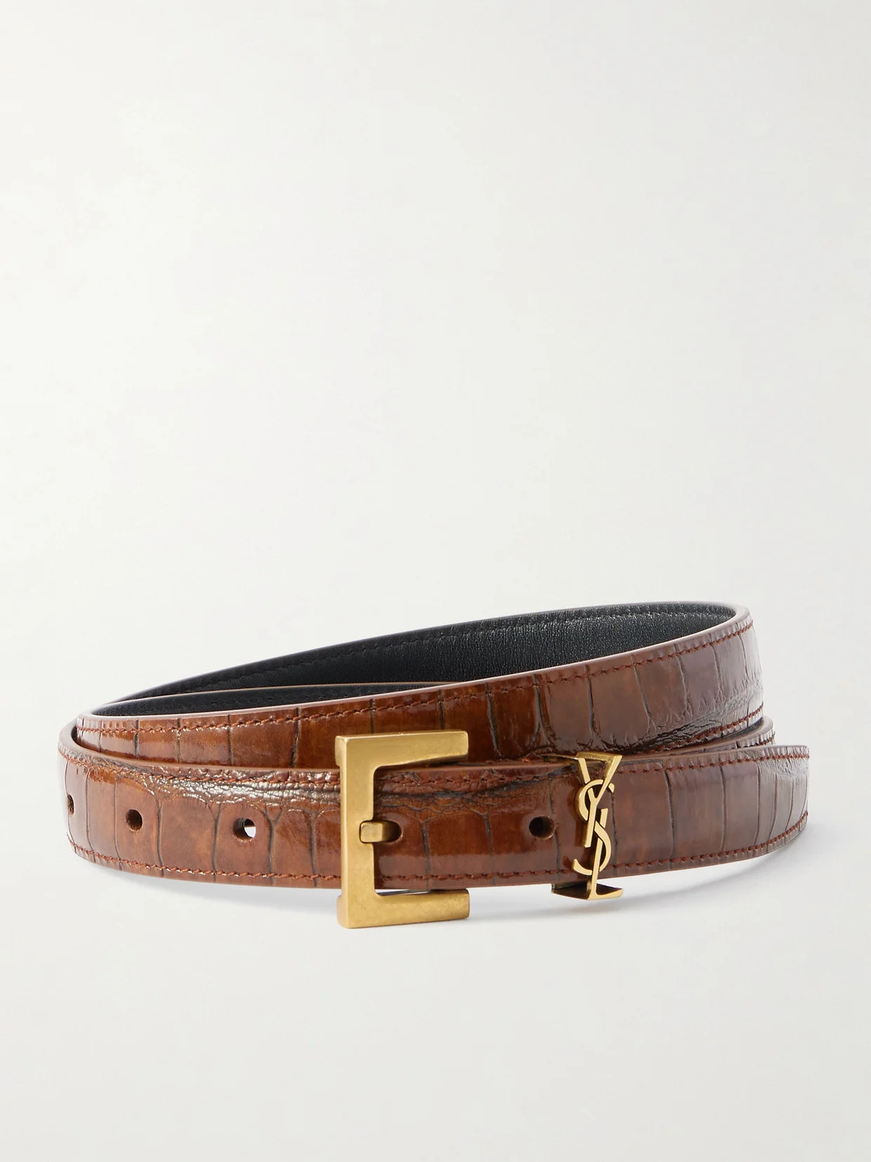 Cassandre Croc-effect Leather Belt - 1