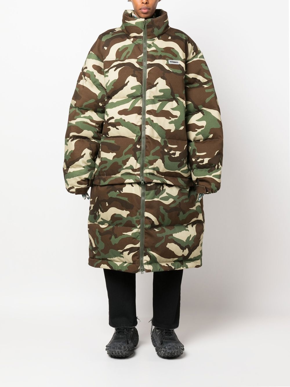 camouflage-print maxi padded coat - 6