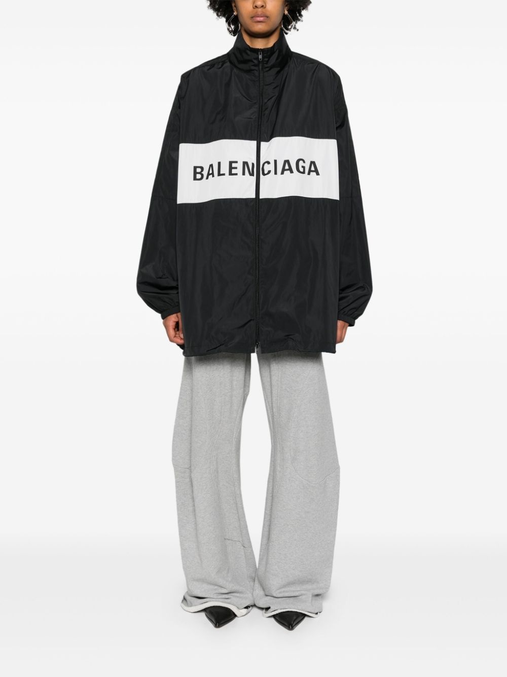 logo-print zip-up windbreaker - 2