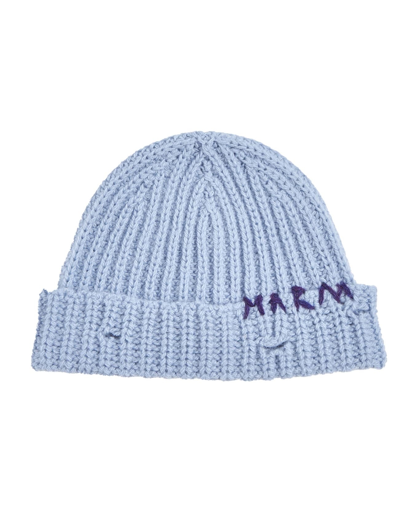 Light Blue Wool Beanie - 1