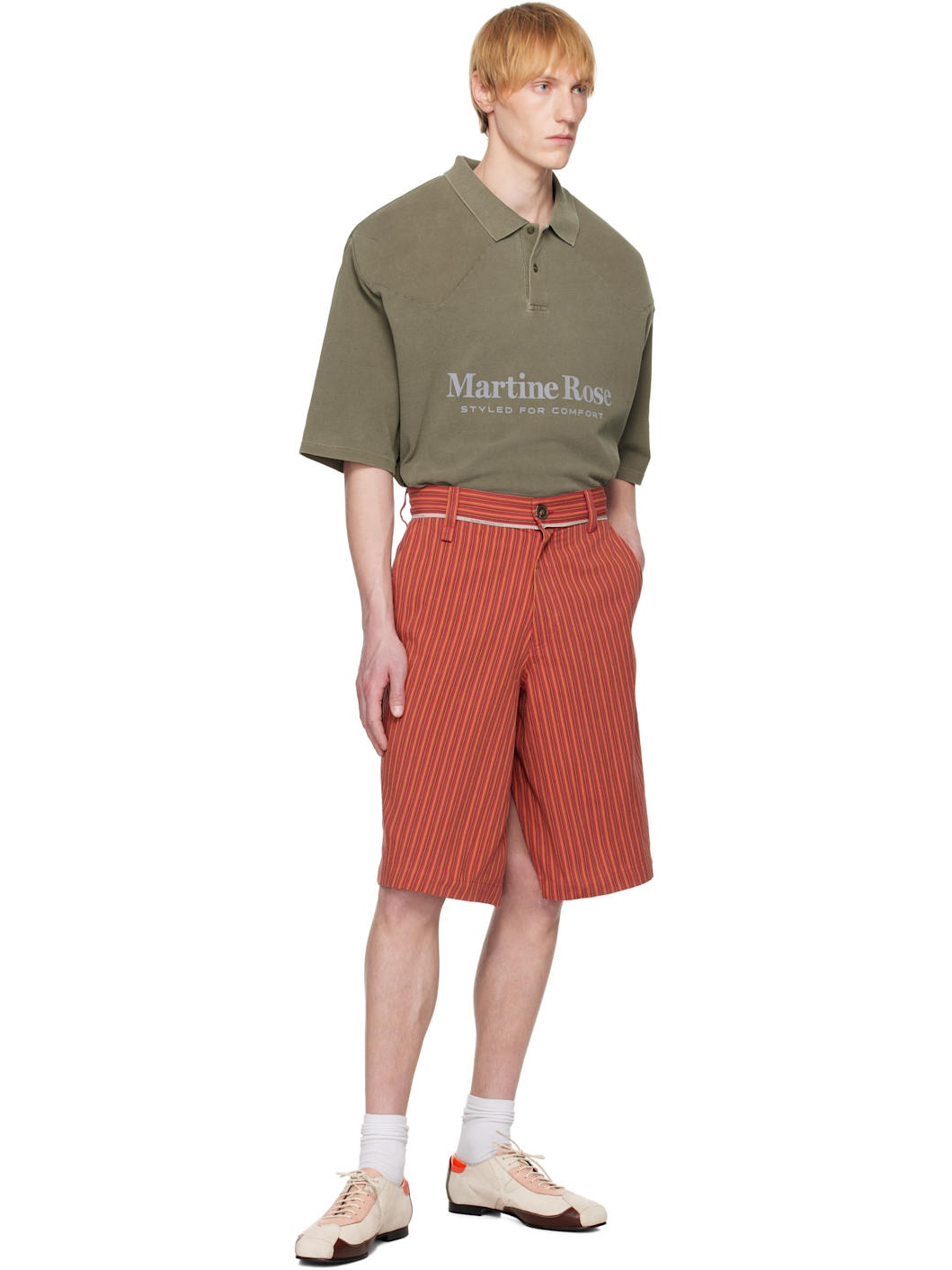 Red Twisted Skate Shorts - 4