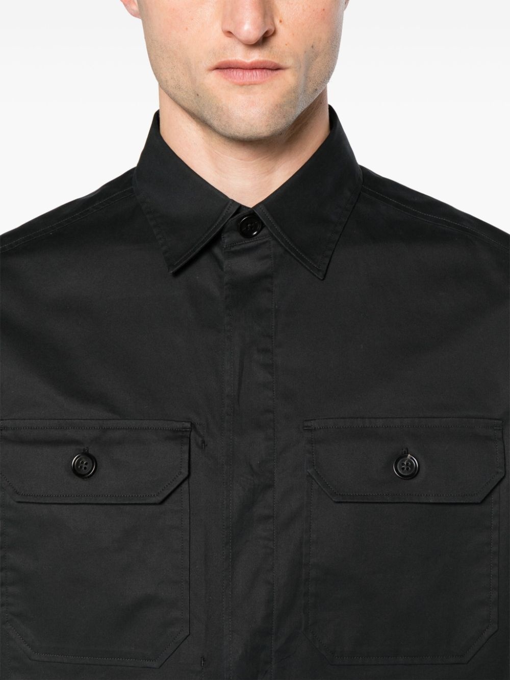 patch-pocket cotton shirt - 5