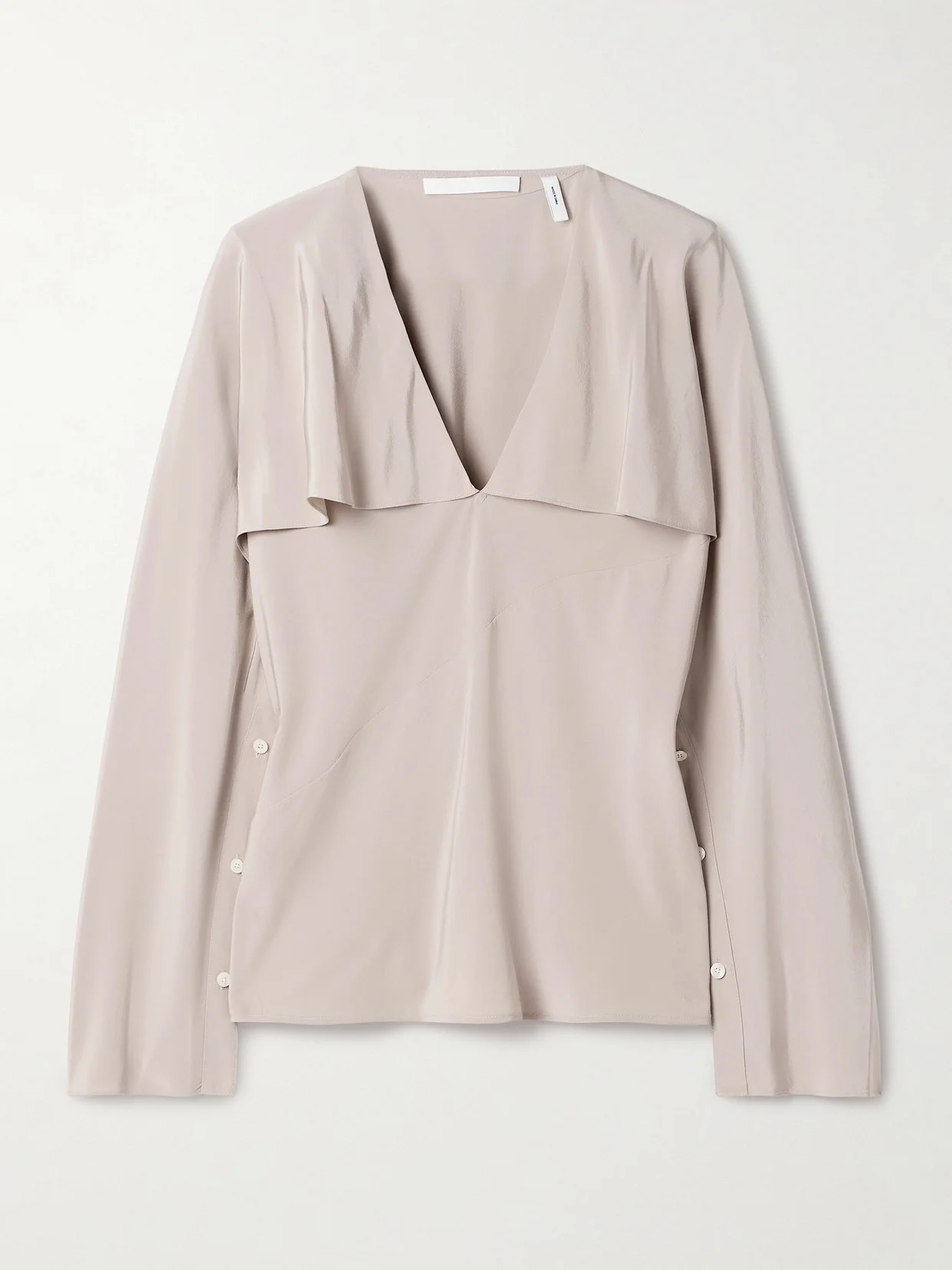 Layered Draped Silk Crepe De Chine Blouse - 1