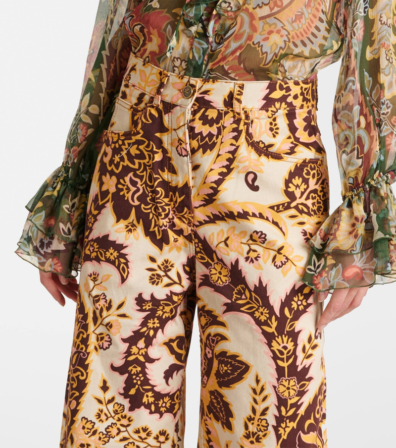 Floral high-rise wide-leg jeans 4