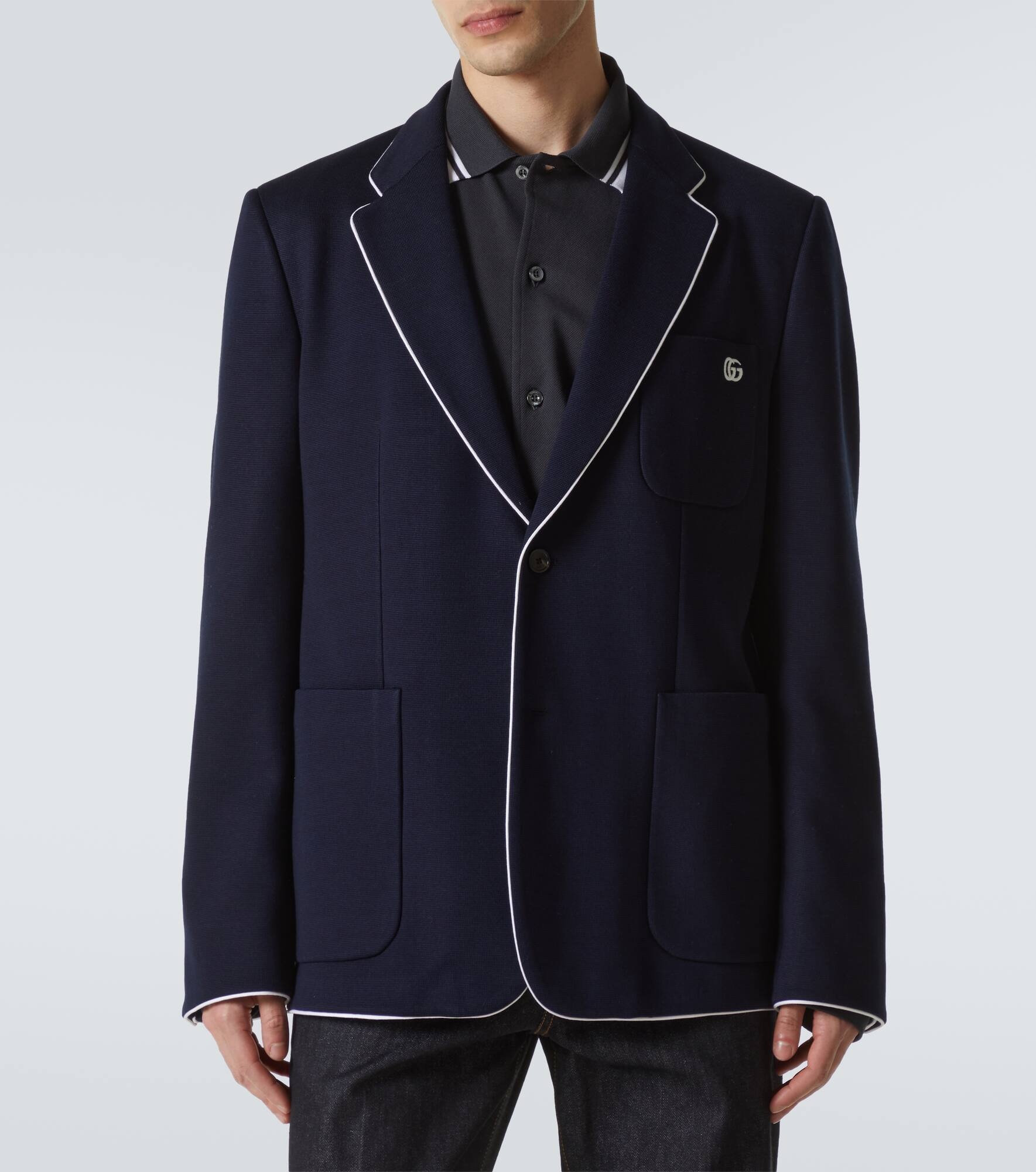 Double G cotton jersey blazer - 3