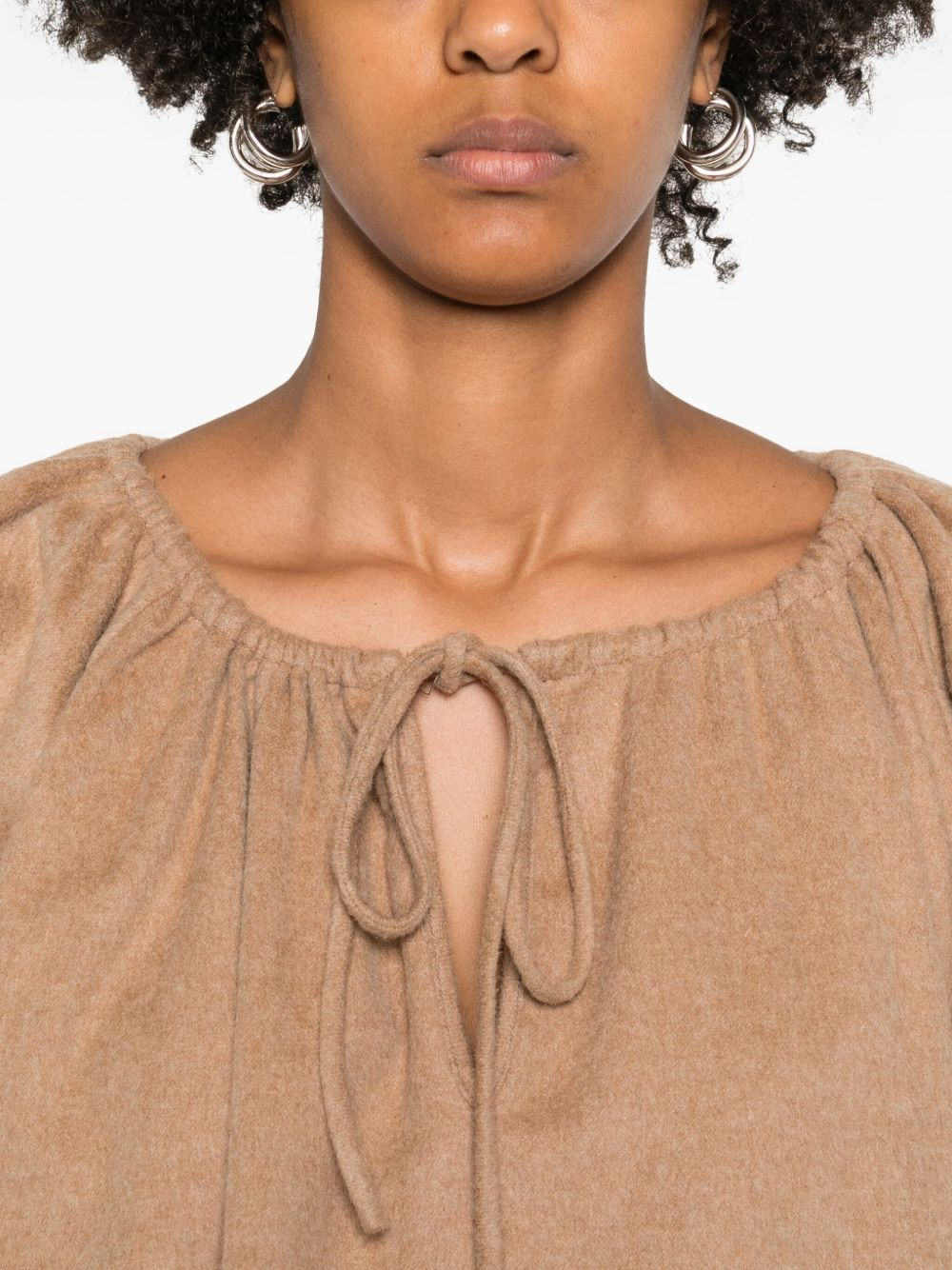 tie-neck puff-sleeve top - 5