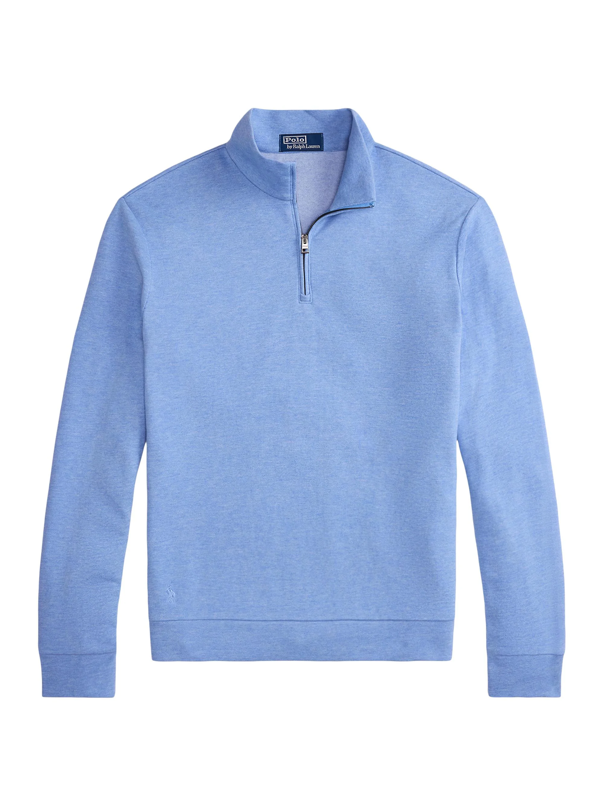 Men's Luxury Textured Quarter-Zip Sweatshirt - Soft Royal Heather Nevis - 1