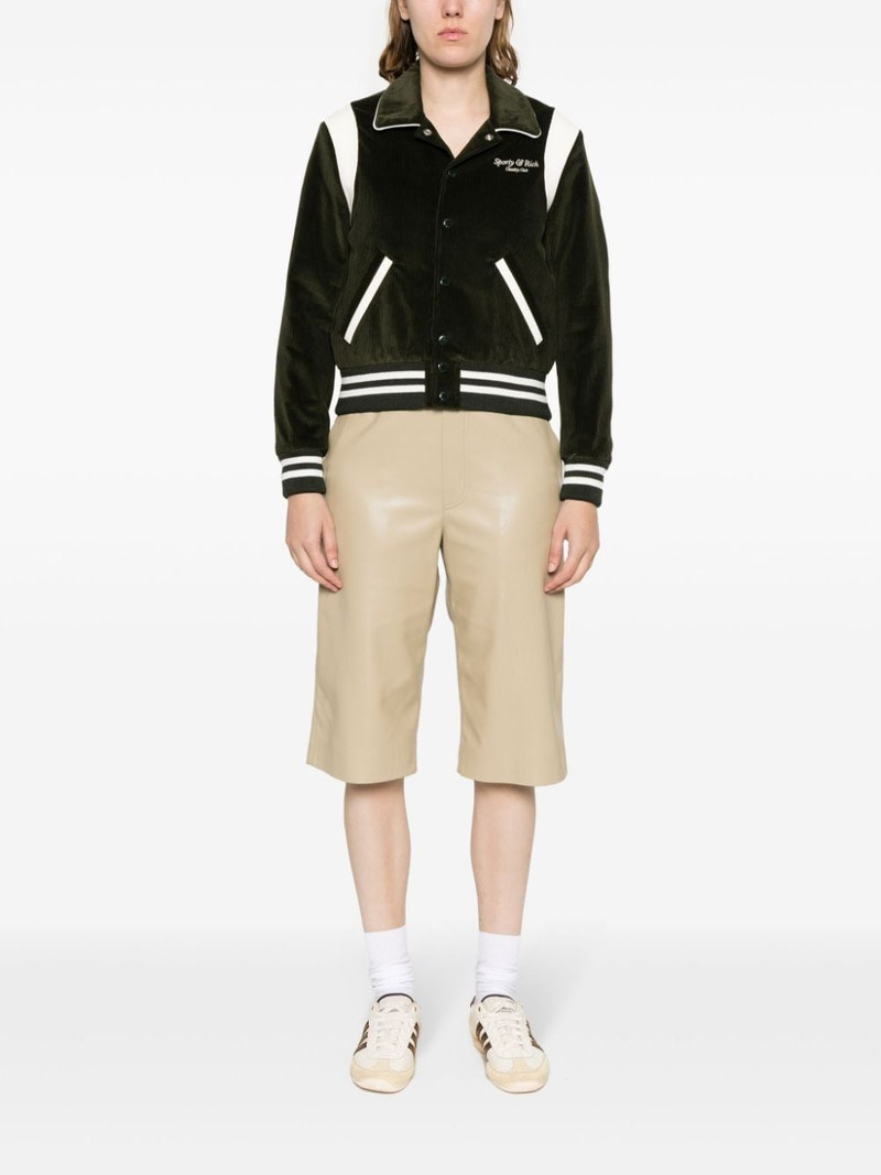 Sporty & Rich logo-embroidered cotton bomber jacket outlook