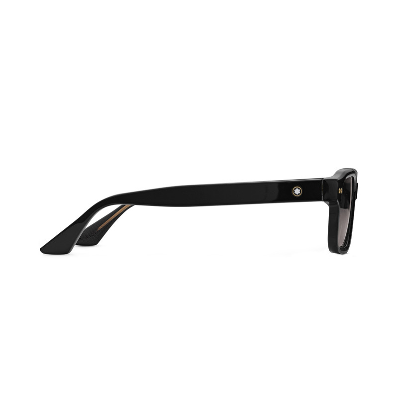 Montblanc Rectangular Sunglasses with Black Acetate Frame outlook