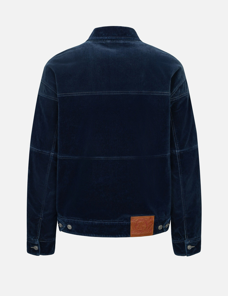 EVISU SEAGULL AND ALLOVER KAMON EMBROIDERY POCKETS LOOSE FIT PADDED DENIM JACKET outlook