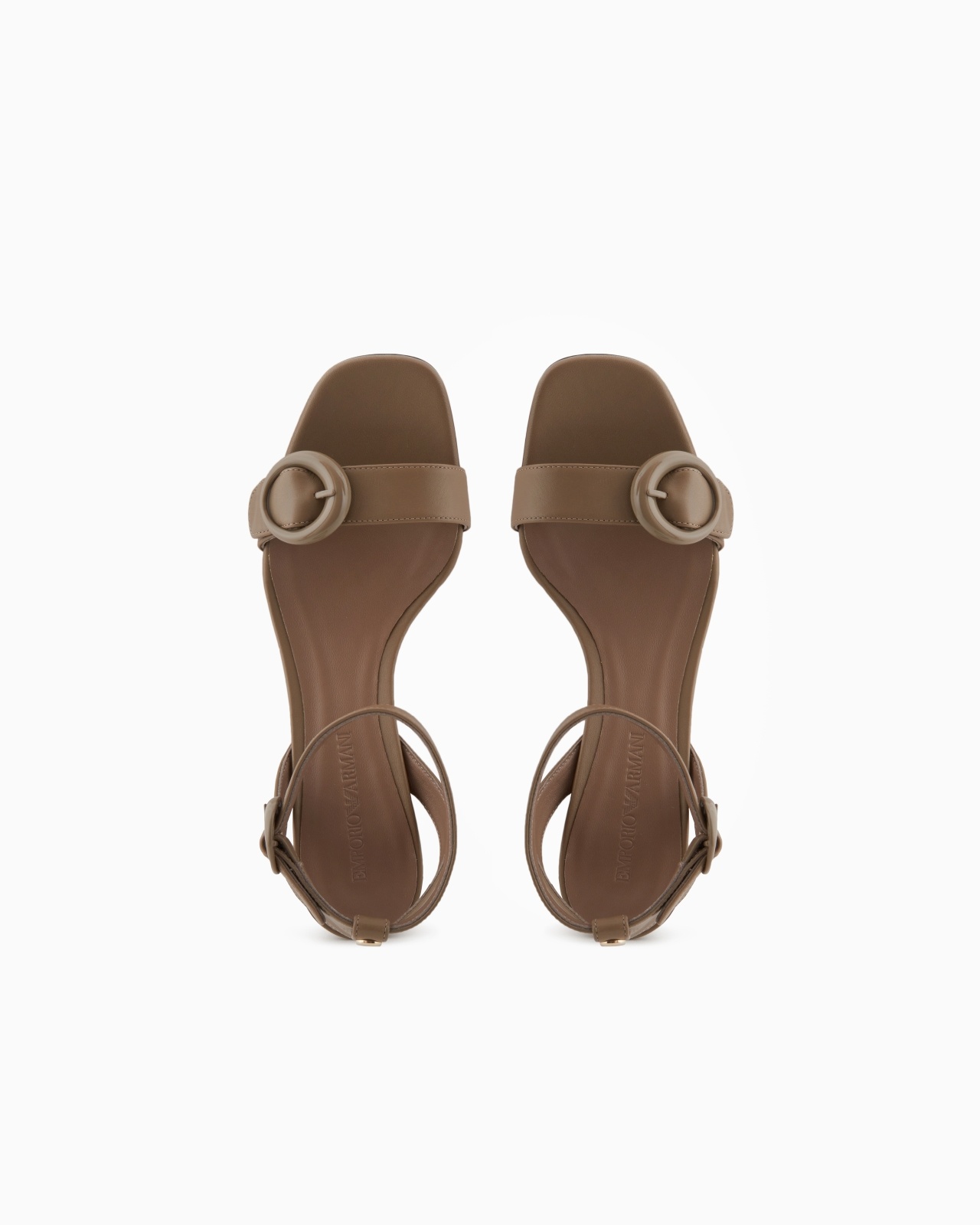 HEELED SANDALS WITH LEATHER DOUBLE STRAP - 3