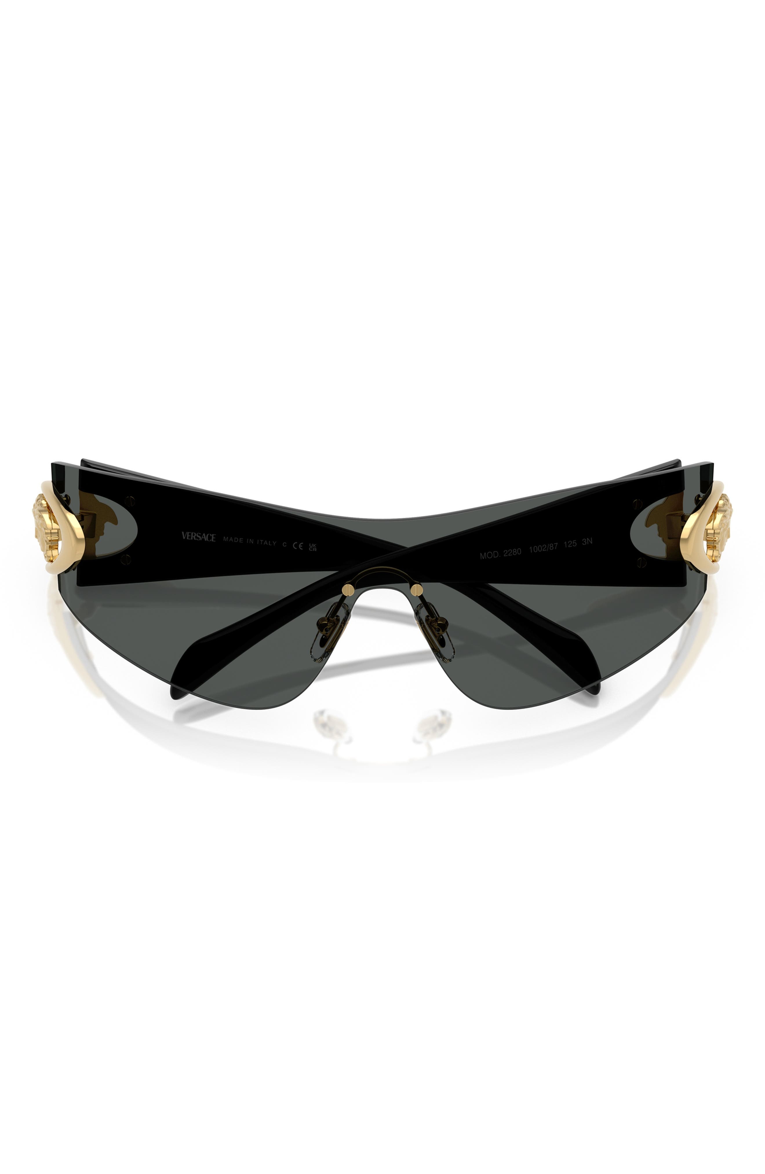 Versace 142mm Pillow Shield Sunglasses in Dark Grey at Nordstrom - 4