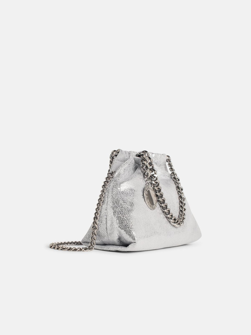 Stella McCartney 'FALABELLA COULISSE' MINI BAG IN SILVER 'SHAGGY DEER' outlook