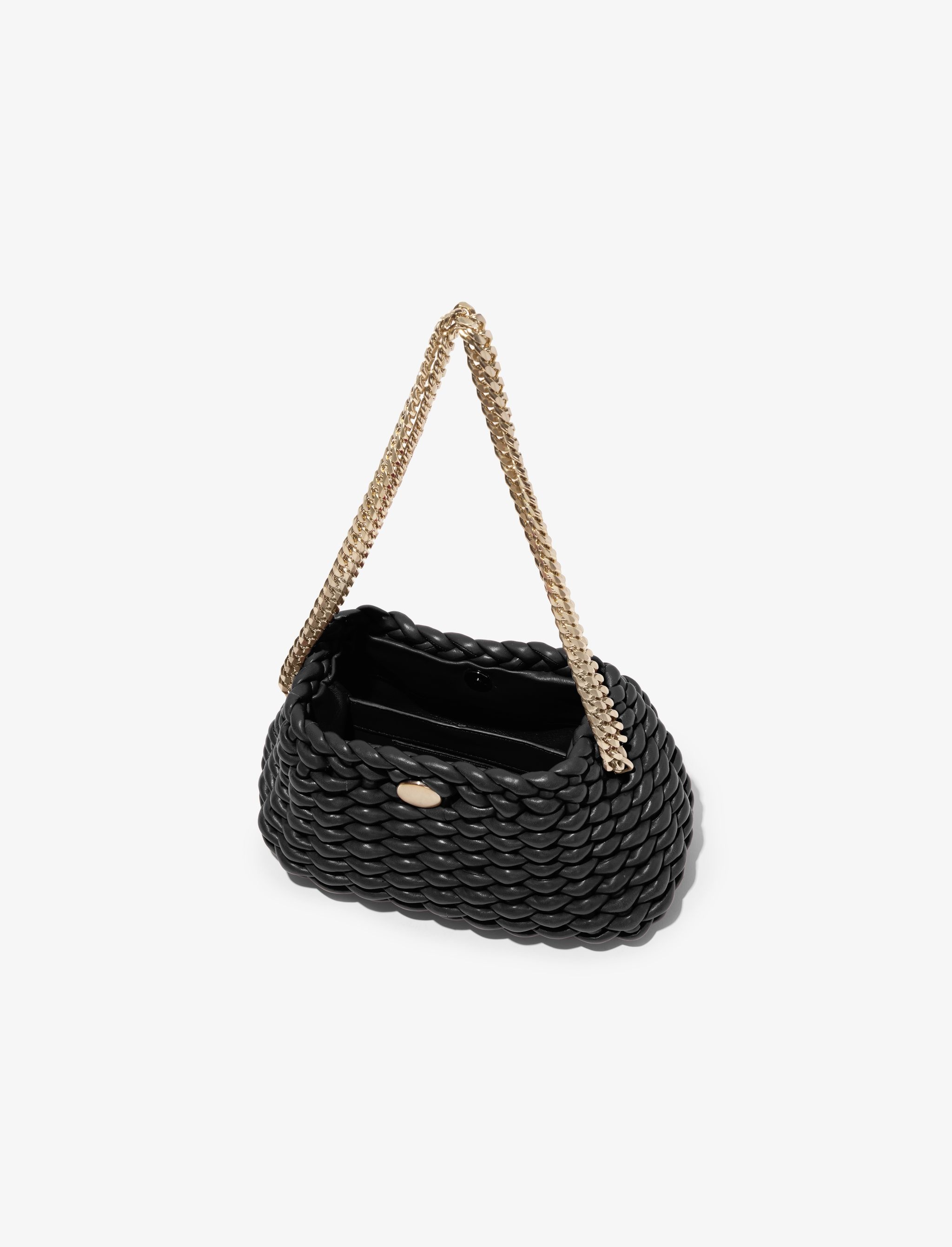 Small Woven Leather Chain Tobo Bag - 5