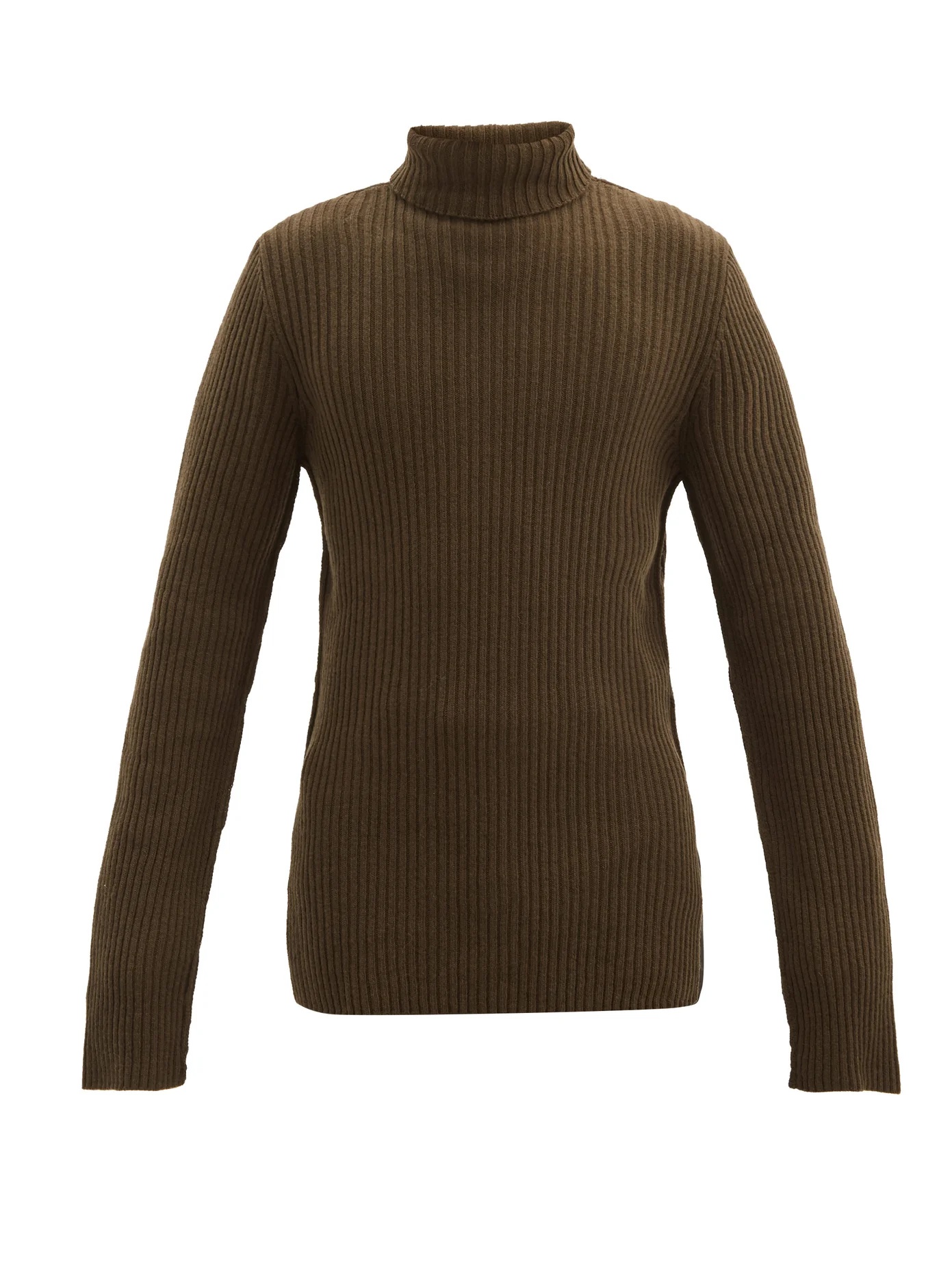 Oversized roll-neck ribbed wool sweater - 1