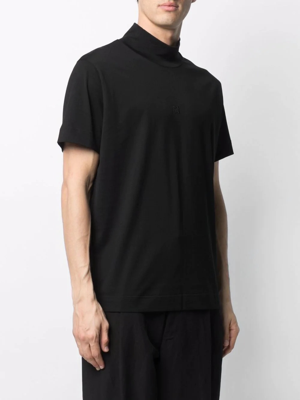 mock-neck cotton T-shirt - 3