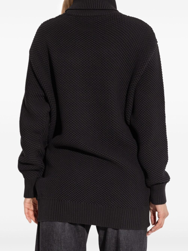 textured high-neck jumper 4