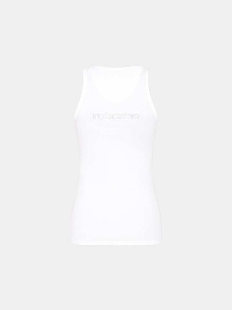 WHITE TANK TOP WITH PACO RABANNE LOGO 6