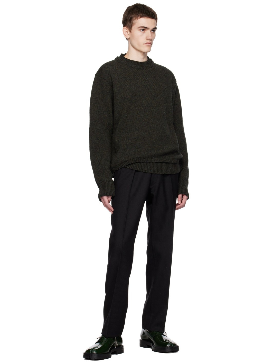 Maison Martin Margiela Elbow-Patch Sweater in Green Cotton ref.756114 -  Joli Closet