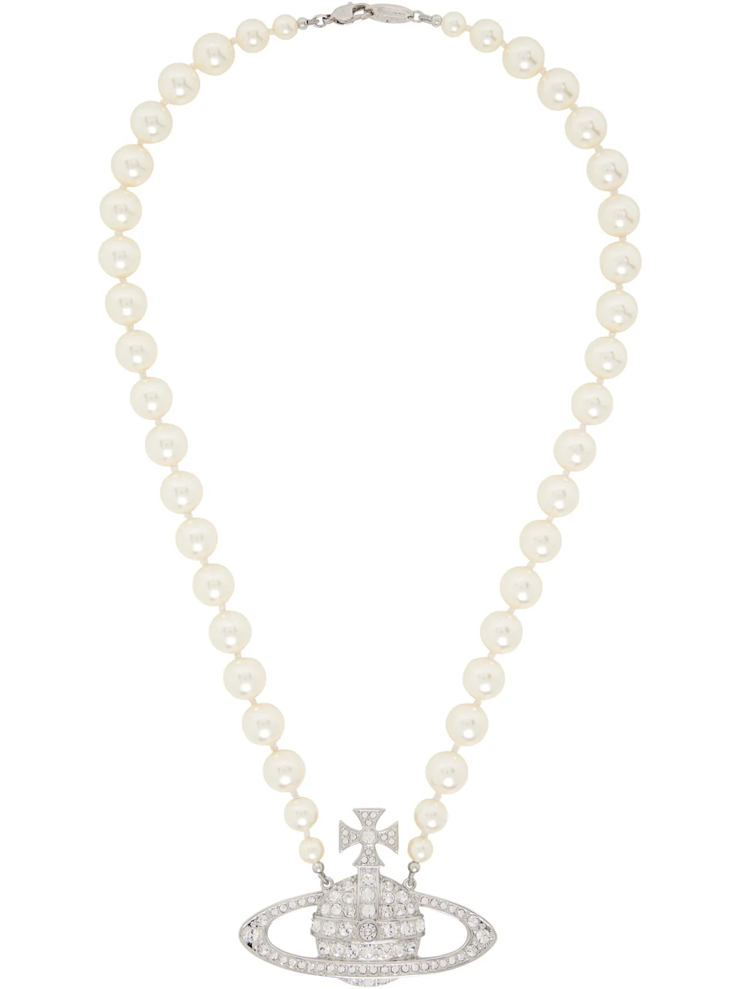 Bas Relief Faux-Pearl Necklace - 1