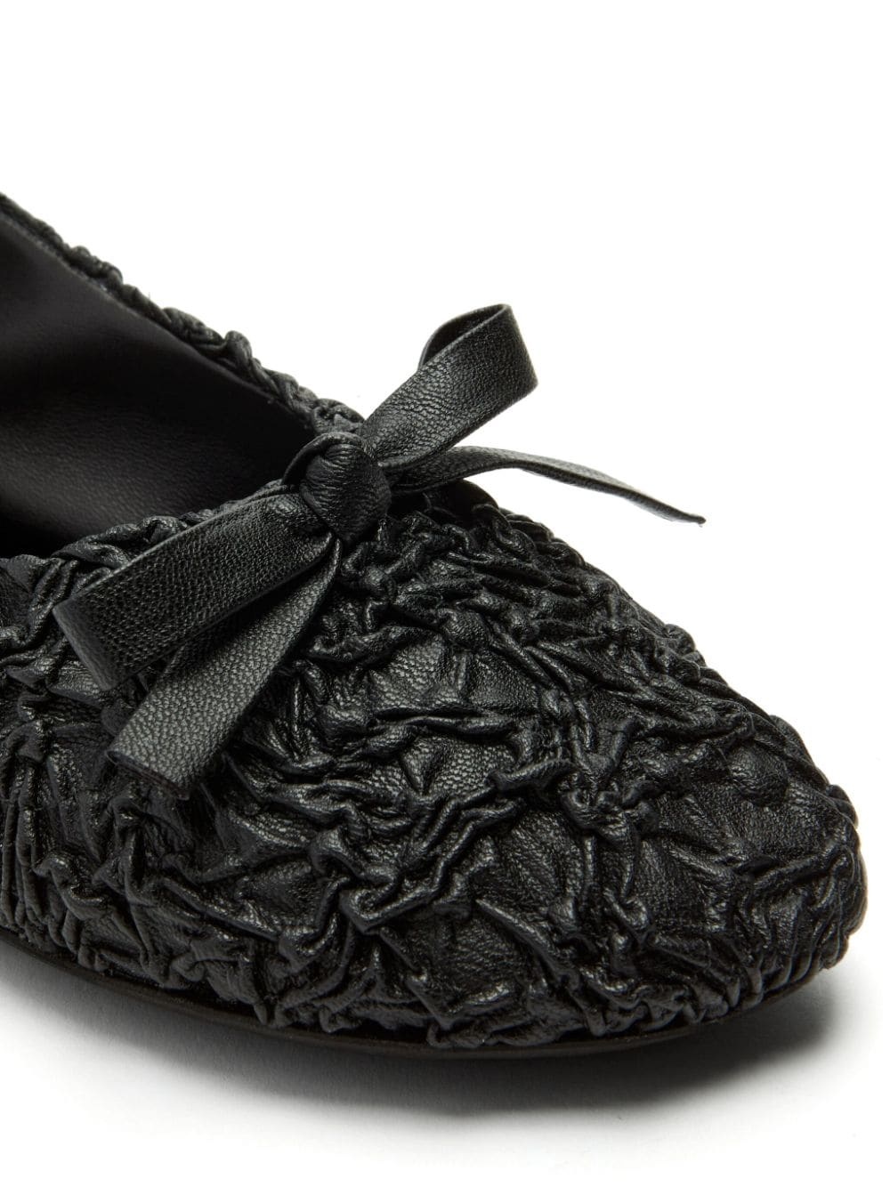cloqué leather ballerina shoes - 4