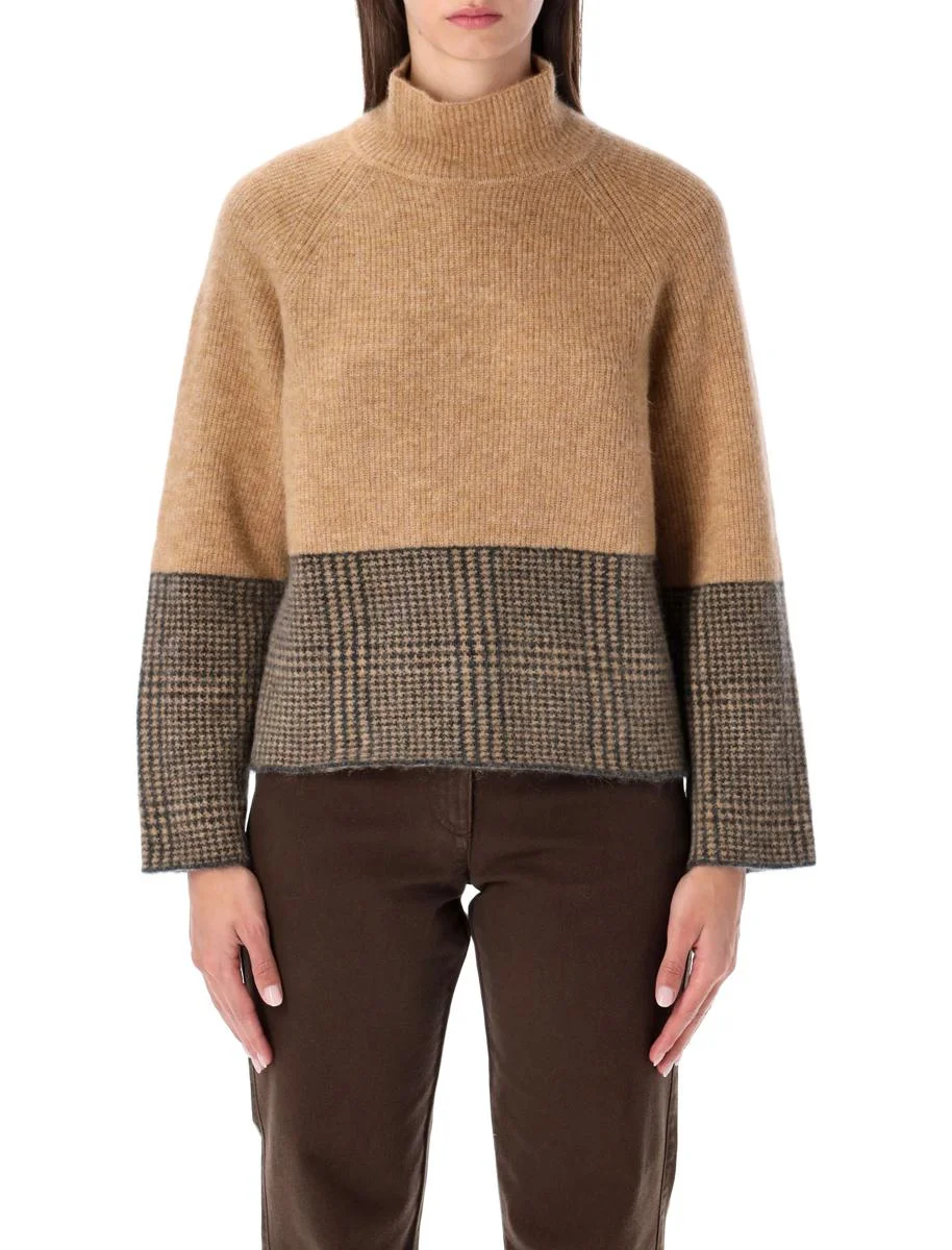 Emporio Armani Alpaca Sweater With Check Motif - 1