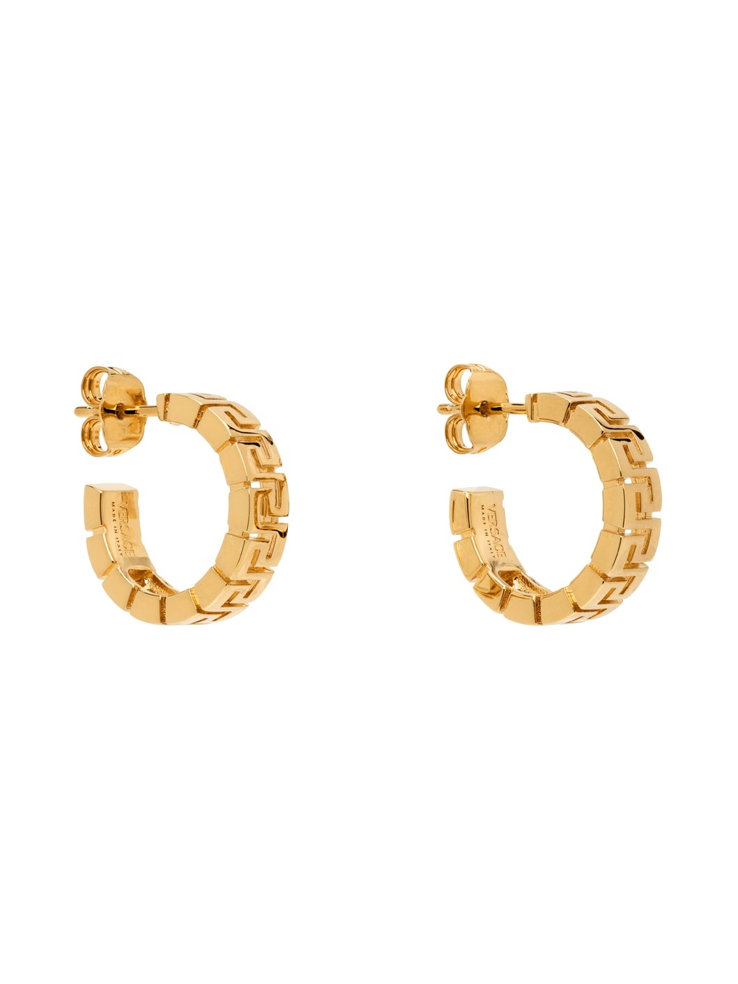 Gold Greca Hoop Earrings - 2