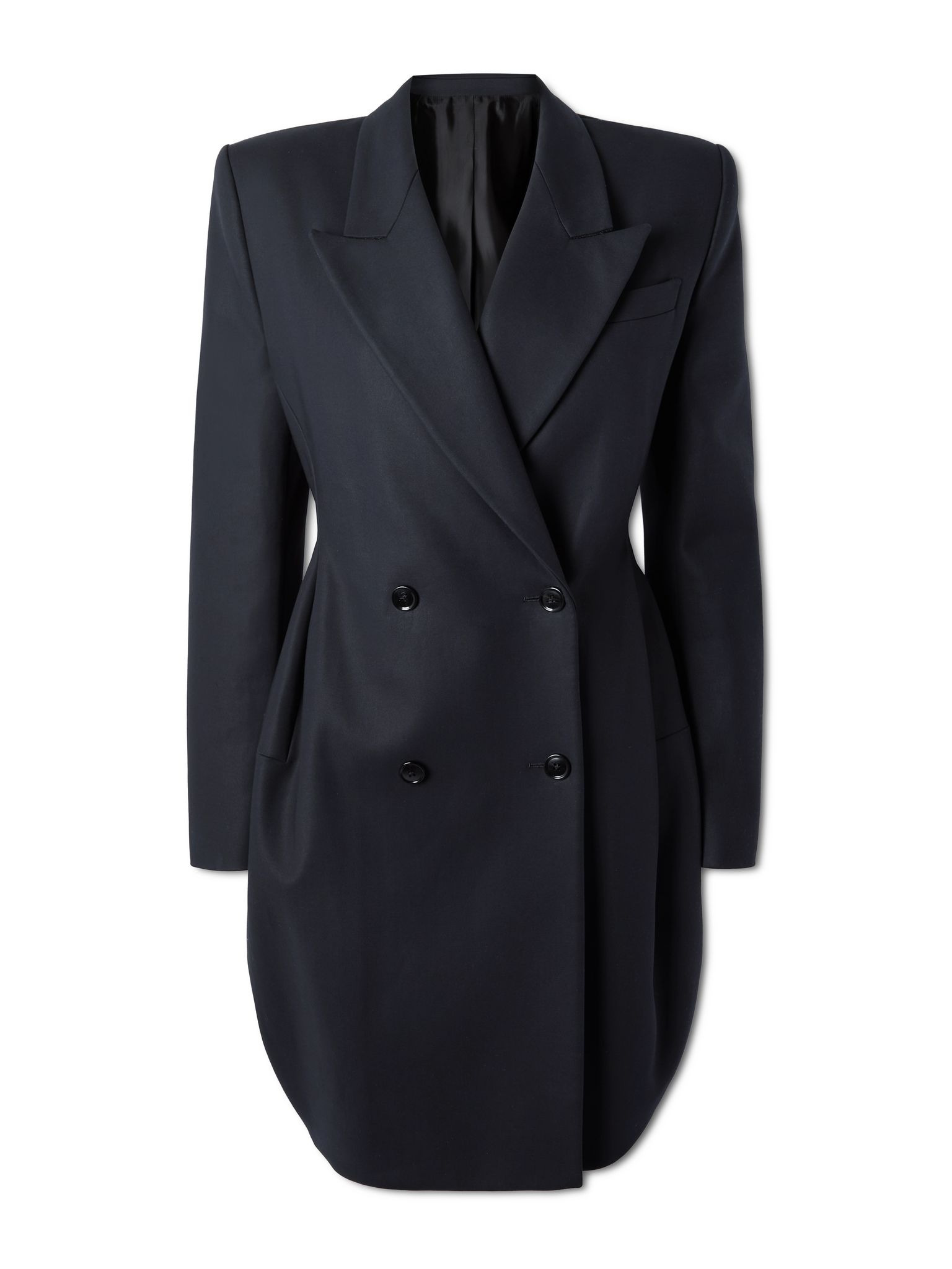 Double-breasted cotton blazer Navy - 1