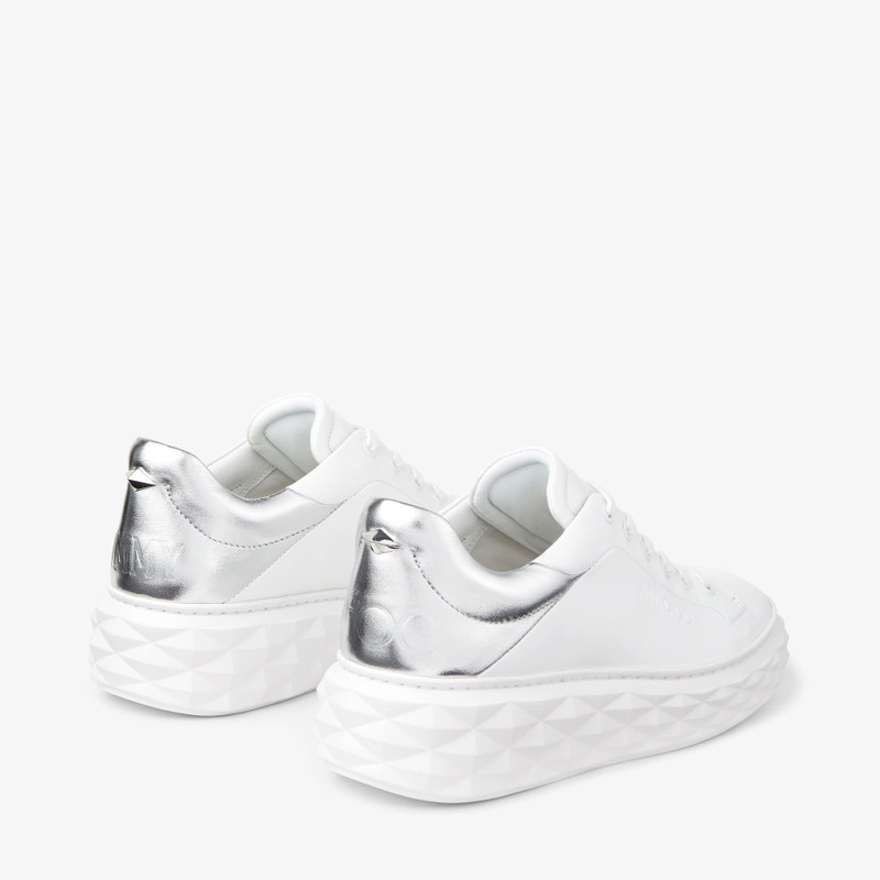 JIMMY CHOO Diamond Maxi/f Ii
White and Silver Leather Trainers with Platform Sole outlook