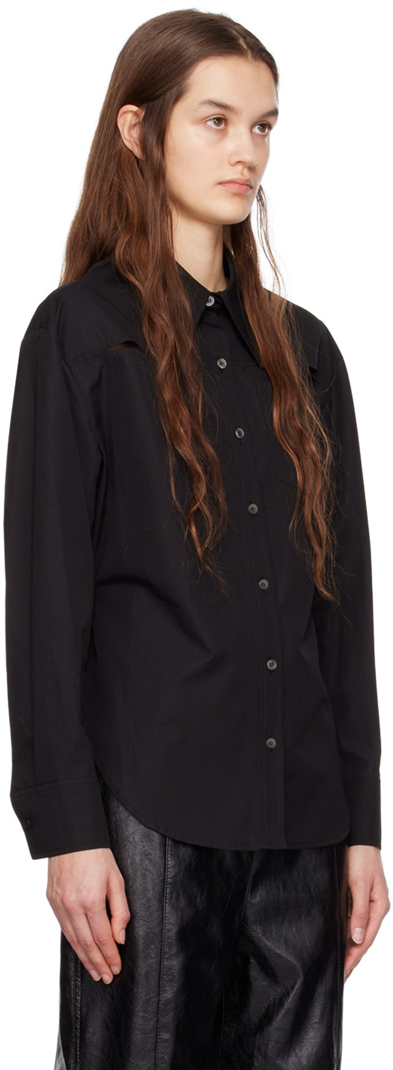 LVIR Black Slit Shirt outlook