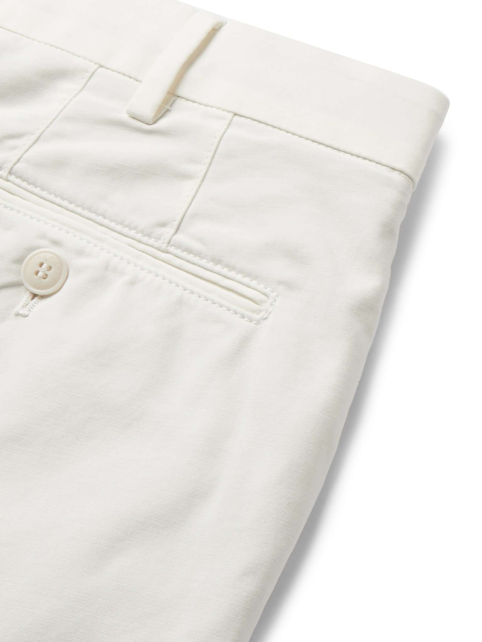 Slim-Fit Washed Cotton-Blend Trousers - 6