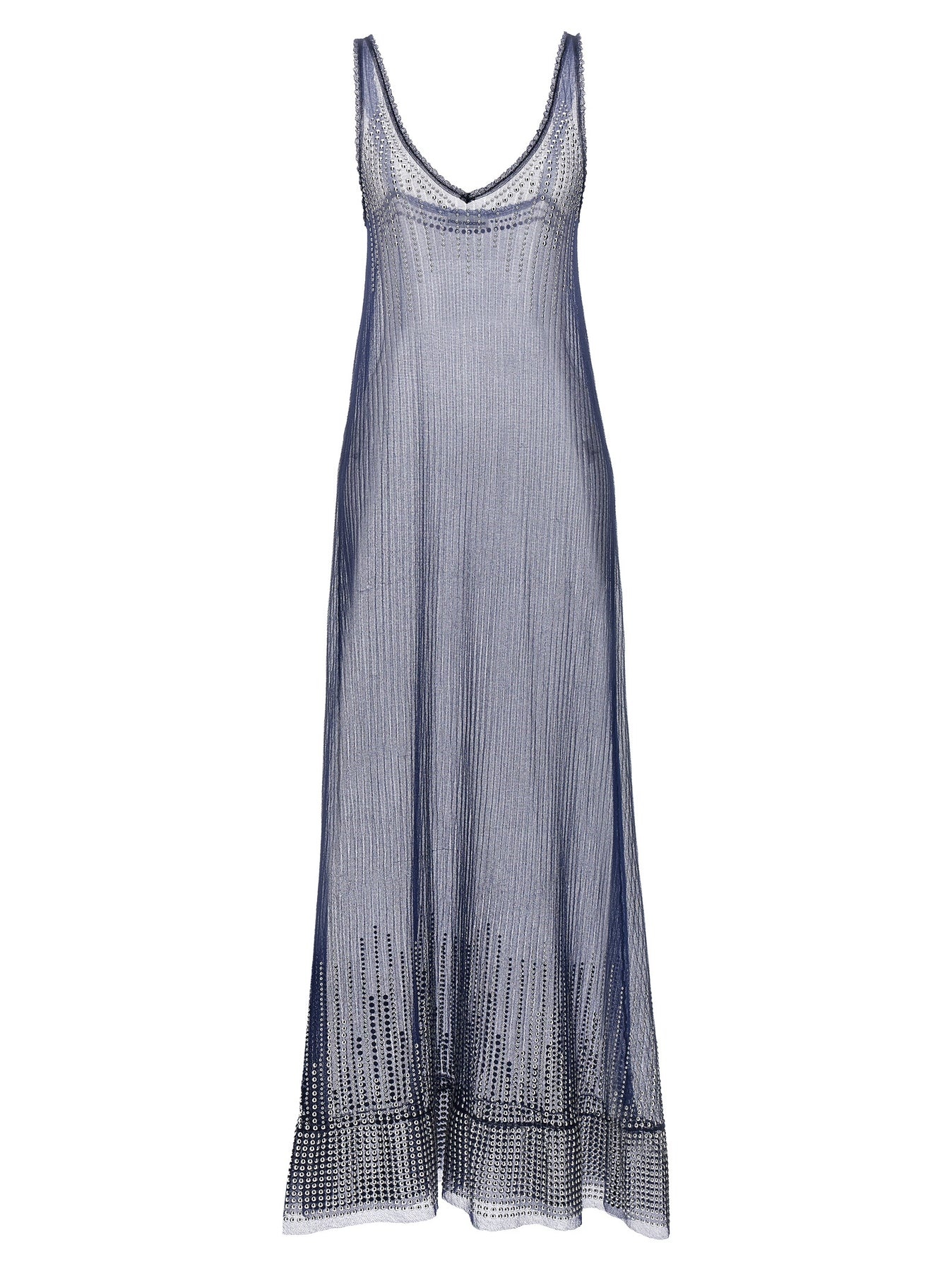 ワンピース PACO RABANNE Studded mesh dress Blue 23PMRO534ML0217 Paco Rabanne Studded Mesh Dress Dresses Blue | REVERSIBLE