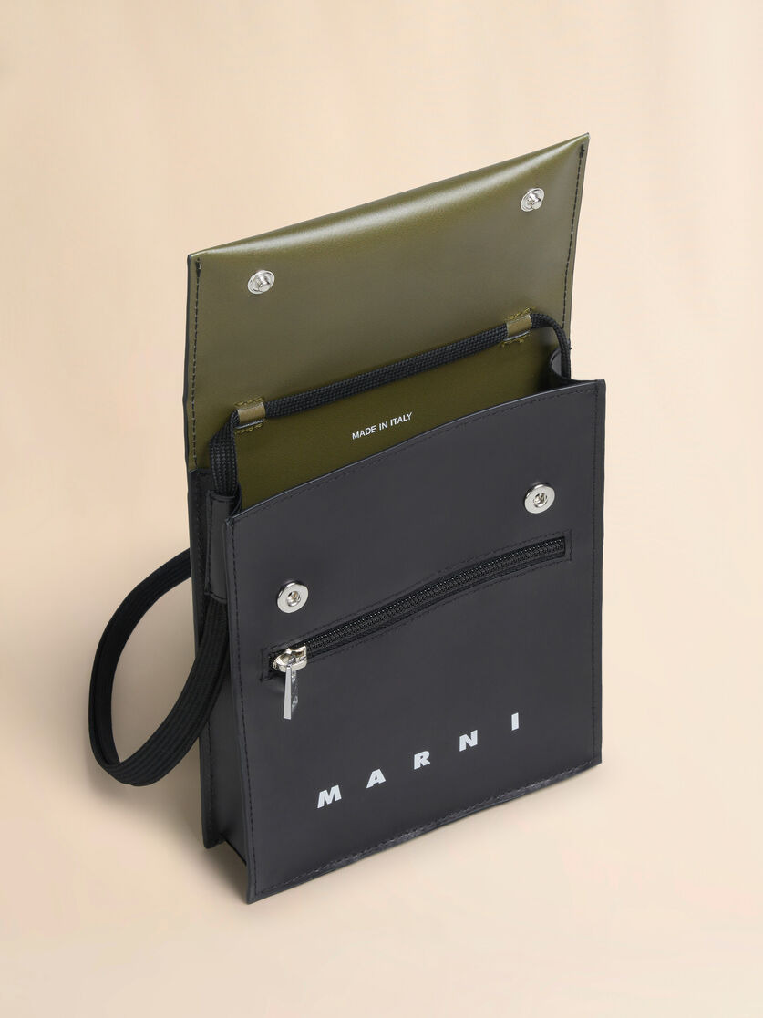 DEEP GREEN AND BLACK TRIBECA SHOULDER BAG - 4