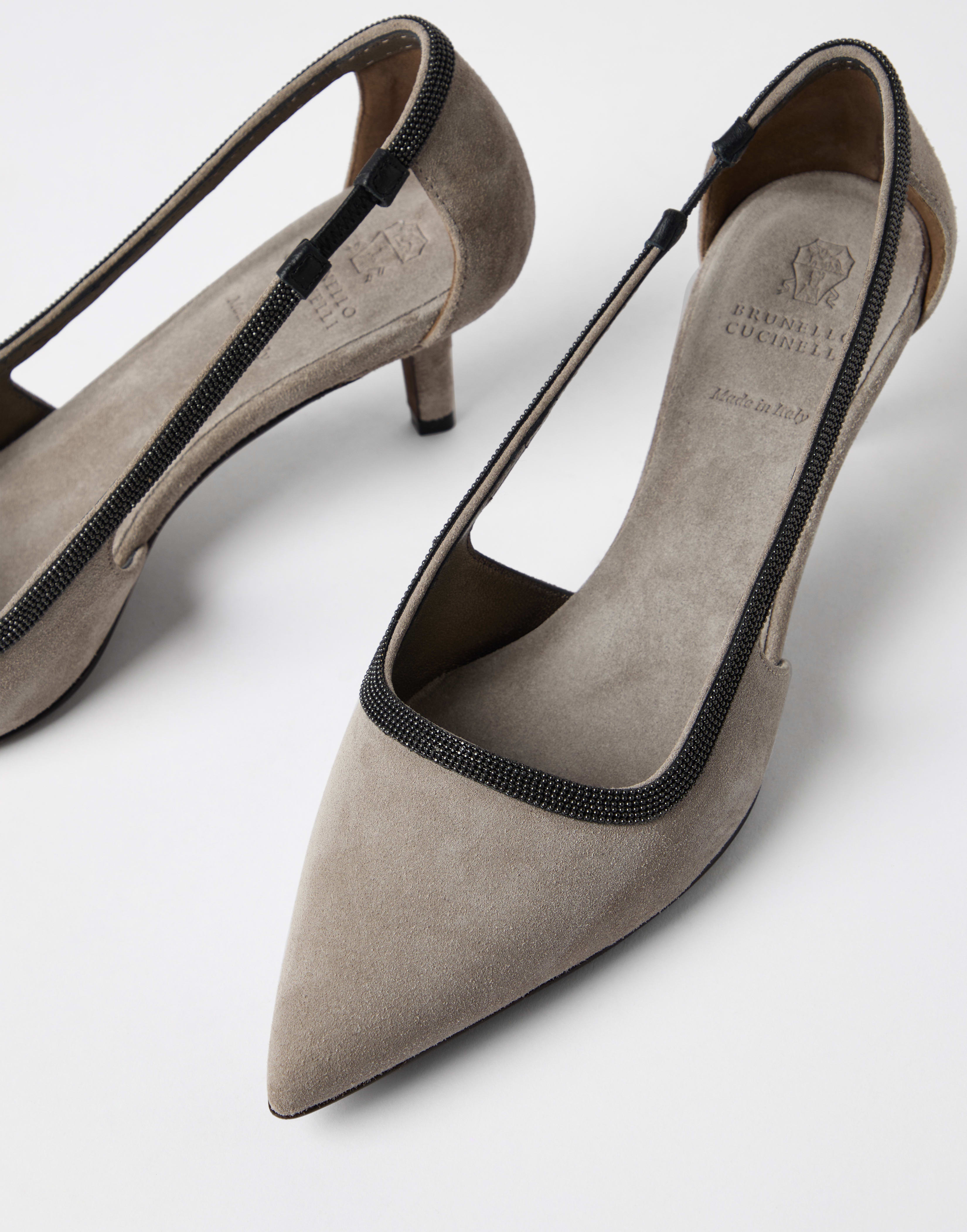 Suede city heels with precious strap - 3