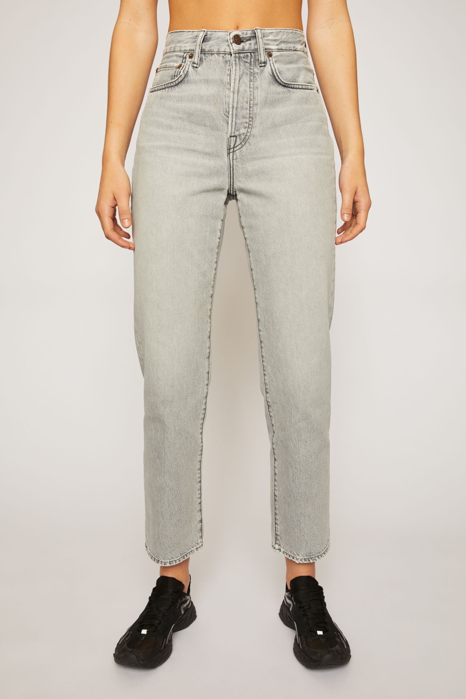 Cropped straight fit jeans stone grey - 2