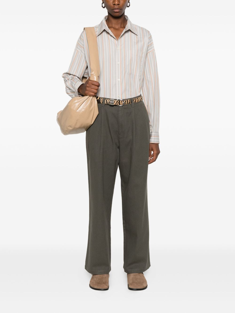 cotton wide-leg trousers - 2