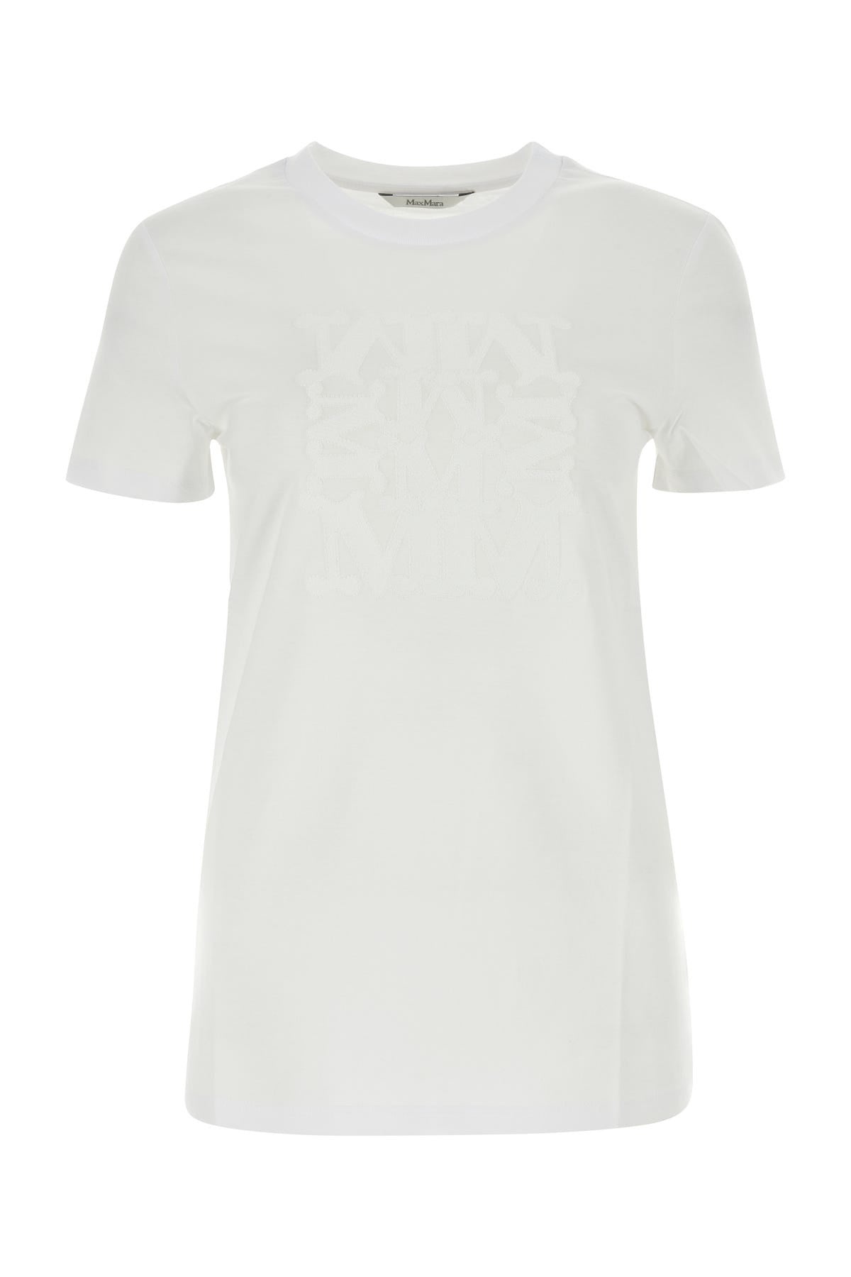★Max Mara★ TAVERNA Short Sleeve T-Shirt White 119410526000 Max Mara White cotton Taverna t-shirt | wananluxury | REVERSIBLE