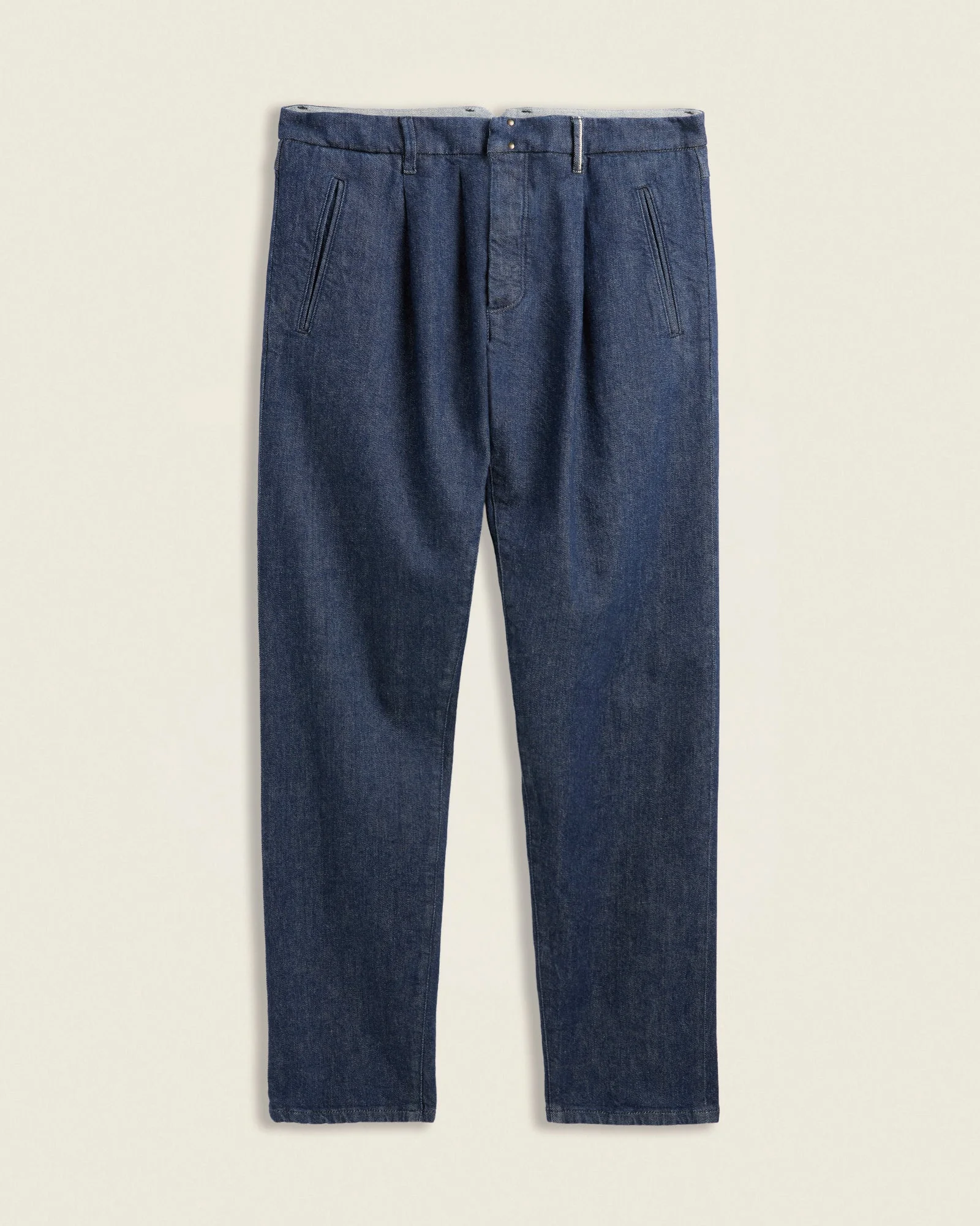 Tapered fit stretch denim trousers - 1