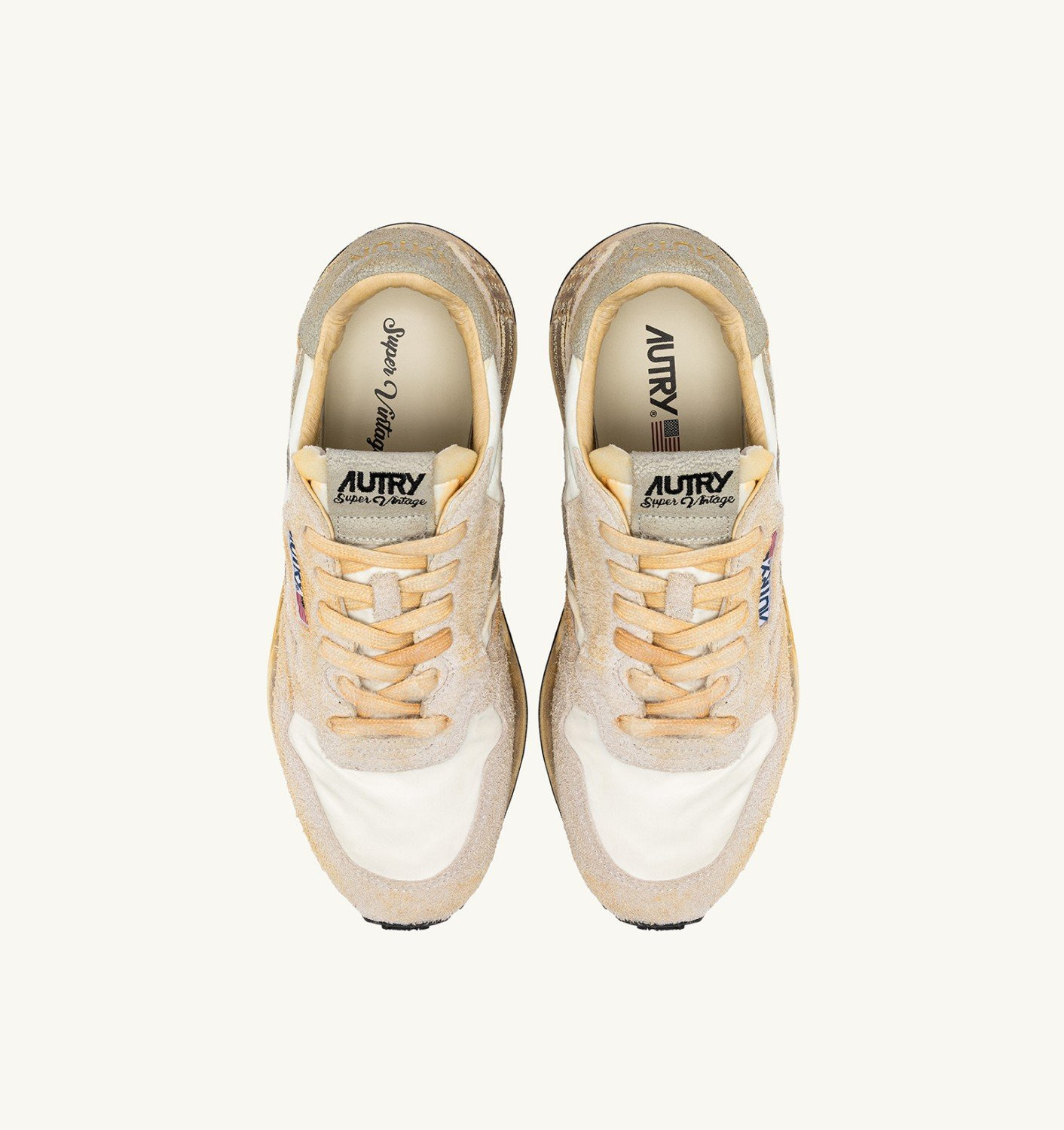 REELWIND SUPER VINTAGE SNEAKERS IN NATURAL NYLON AND SUEDE - 5
