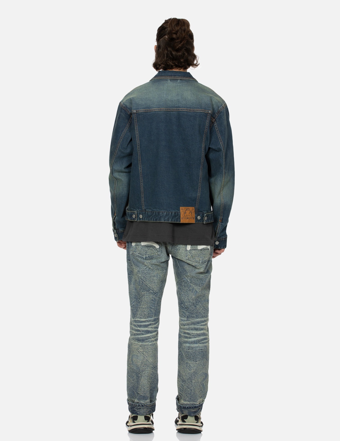 LOGO AND GODHEAD LUCKY SLOT MACHINE EMBROIDERIESRELAX FIT DENIM JACKET - 6
