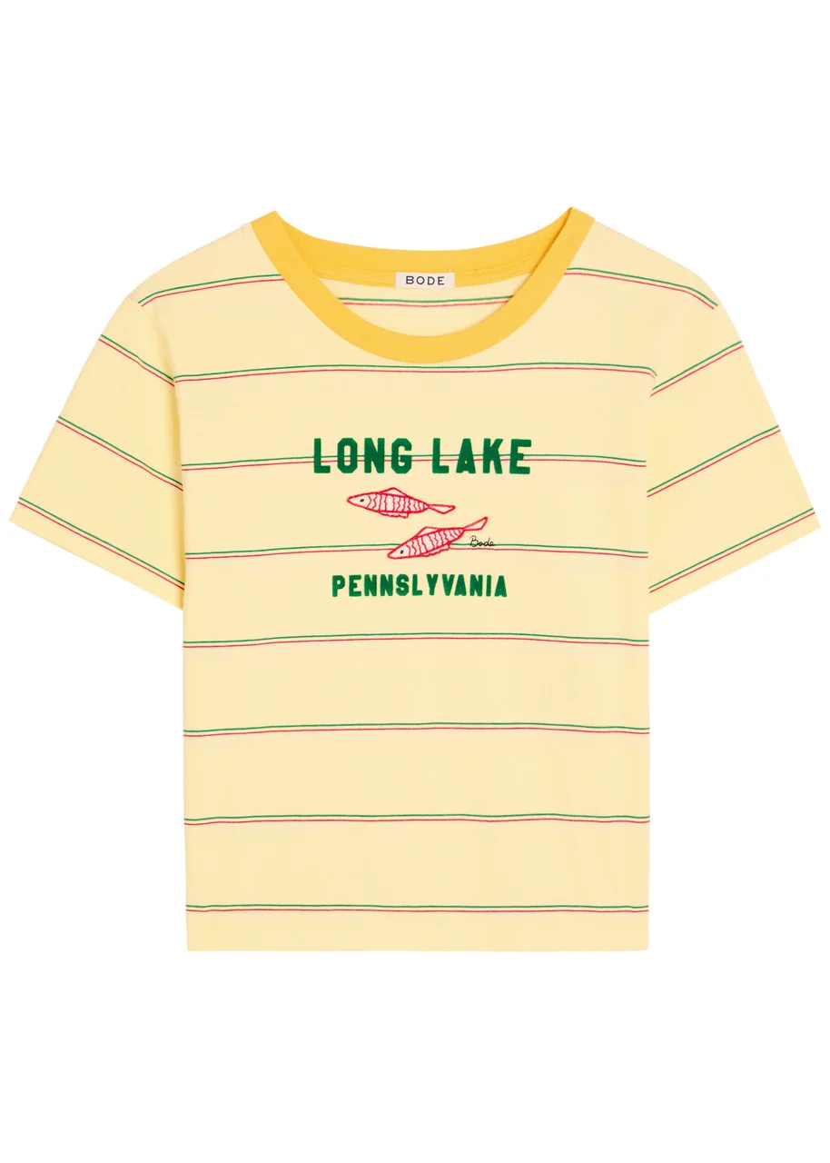 Bode Summertime Striped Cotton T-shirt - 1