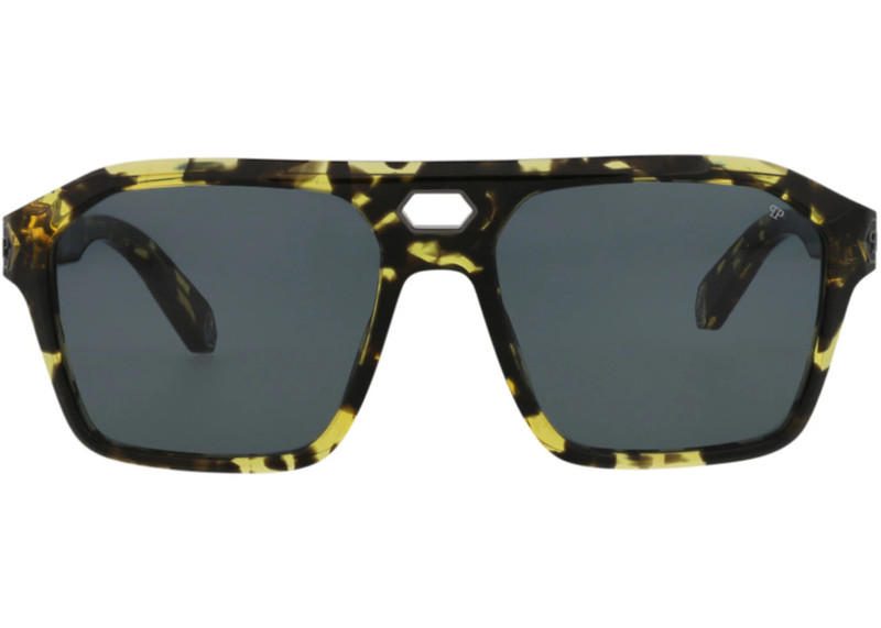 Philipp Plein Aviator-Frame Acetate Sunglasses Havana Smoke (SPP072M-57-0709) 1