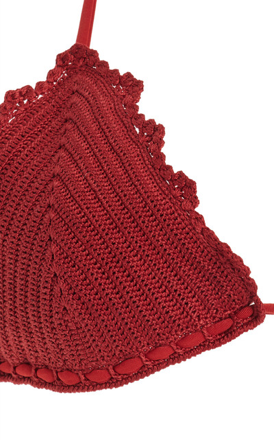 Johanna Ortiz Upepo Crocheted-Cotton Bikini Top red outlook