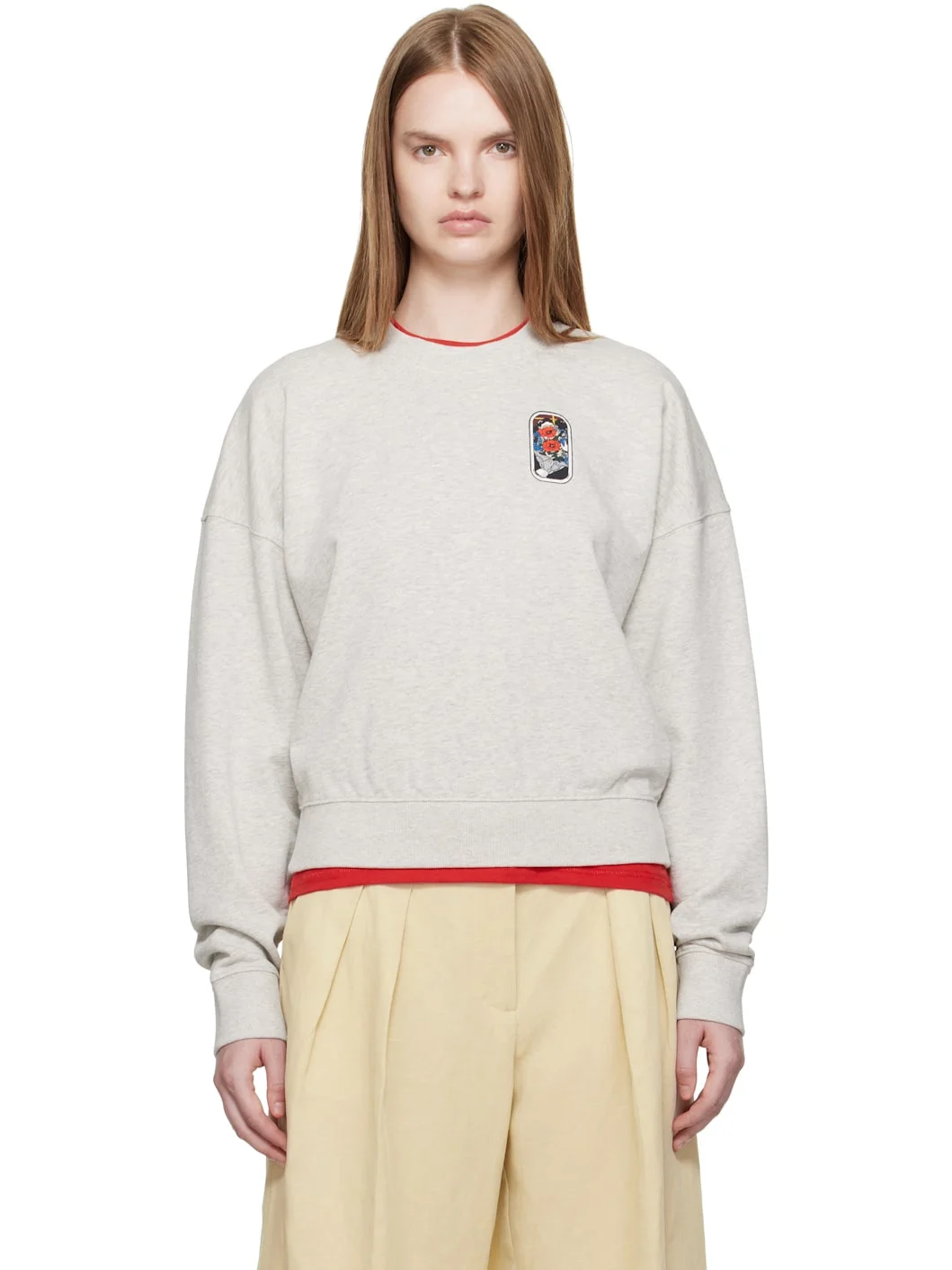 Gray Kenzo Paris 'KENZO City' Short Sweatshirt - 1