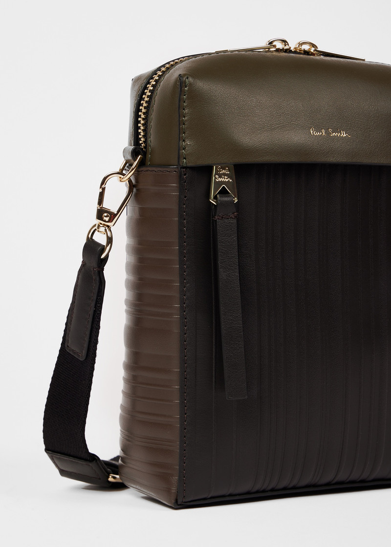 Paul Smith Khaki 'Shadow Stripe' Flight Bag outlook