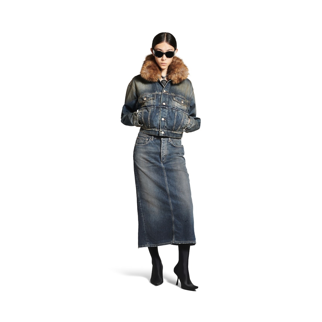 Women's Midi Skirt in Blue - 2