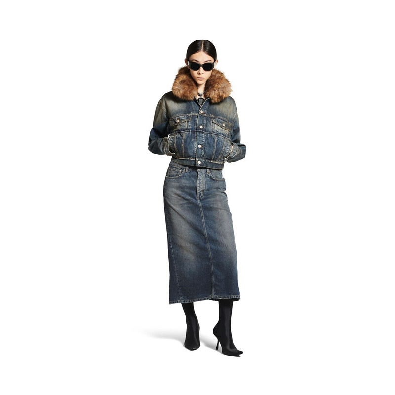 BALENCIAGA Women's Midi Skirt in Blue outlook