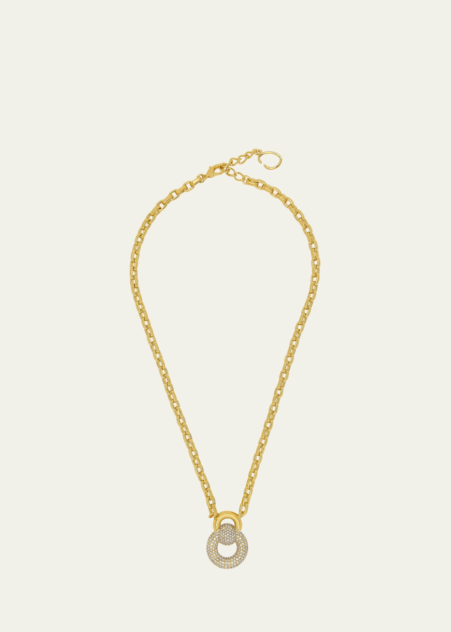 Rhinestone Drop Necklace - 1
