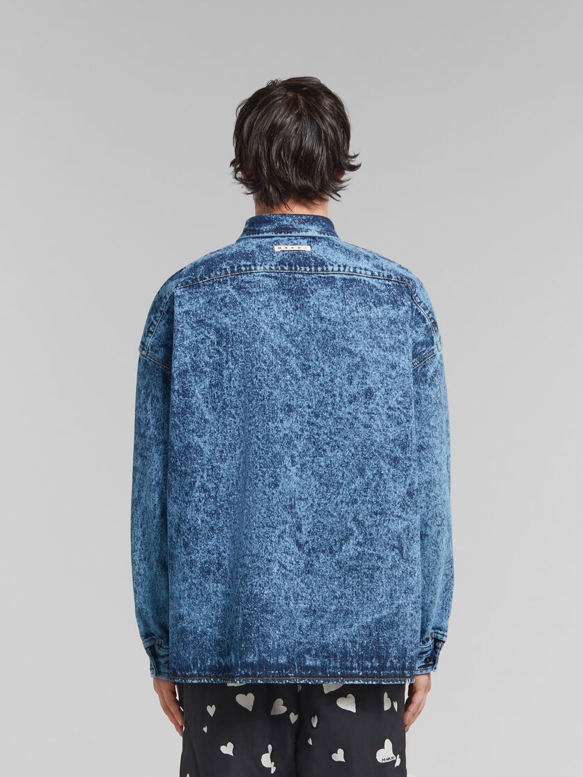 BLUE MARBLE-DYED DENIM SHIRT - 3