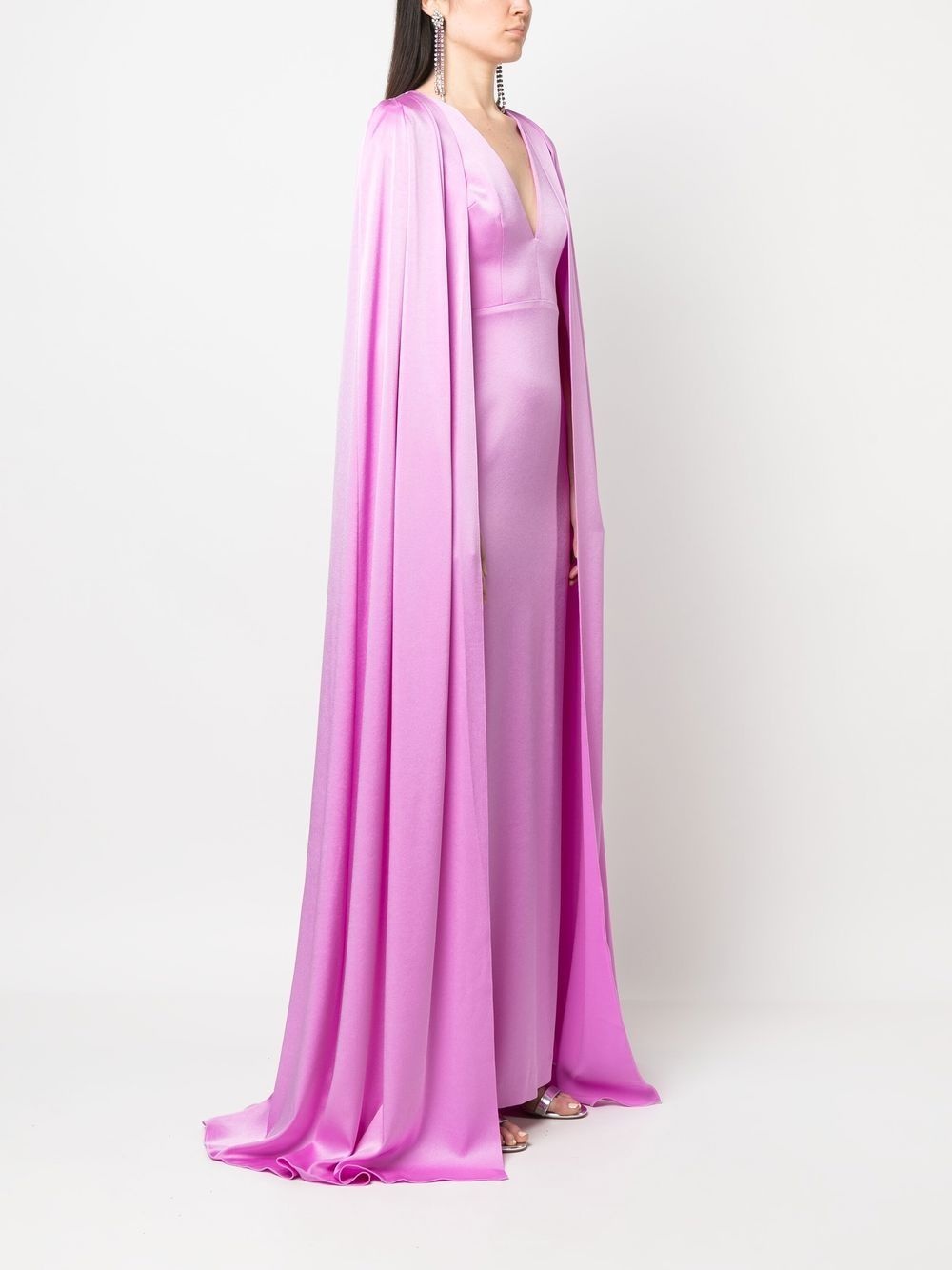 V-neck cape gown - 3
